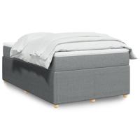 Boxspring met matras stof lichtgrijs 120x200 cm - thumbnail