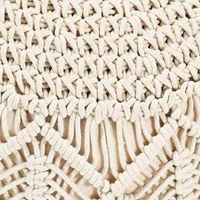 VidaXL Poef macramé handgemaakt 45x30 cm katoen VidaXL Poef macramé handgemaakt 45x30 cm katoen