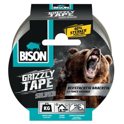 Bison Grizzly Tape Zilver Rol 10M*6 Nlfr - 6311851 - 6311851 Bison Grizzly Tape Zilver Rol 10M*6 Nlfr - 6311851 - 6311851