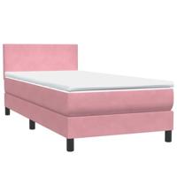 Boxspring met matras fluweel roze 90x210 cm - thumbnail