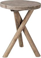 Clayre & Eef Plantentafeltje Ø 24x32 cm Bruin Hout Rond - thumbnail