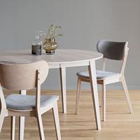 Rowico Home Kato Houten Eetkamerstoel Whitewash - Lichtgrijze Zitting - thumbnail