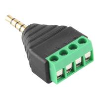 3.5mm mannelijke Plug 4 polige 4 Pin aansluitblok Stereo Audio Connector - thumbnail