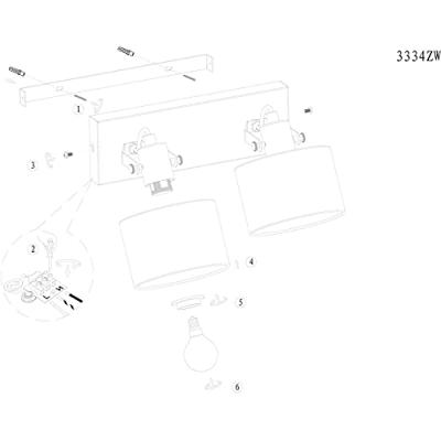 Steinhauer Zwarte plafondlampOrnoir 2-lichts - 3334ZW