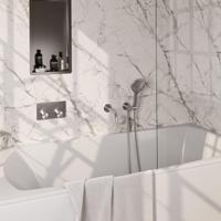 BRAUER Brushed Edition thermostatische inbouw badkraan met drukknoppen SET 04 met uitloop en 3-standen handdouche en doucheslang en wandaansluitbocht - thumbnail