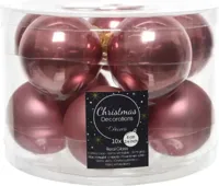 Decoris kerstballen glas roze 6cm 10st - thumbnail