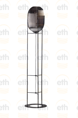 ETH VloerlampGlamm 176cm zwart met spiegelglas - 05-VL8370-3036