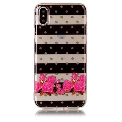 Softcase strepen en bloemen hoes iPhone X / XS Softcase strepen en bloemen hoes iPhone X / XS