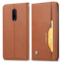 Knead huidtextuur horizontaal Flip lederen case voor OnePlus 7 Pro met foto frame & houder & kaartsleuven & portemonnee (bruin) - thumbnail