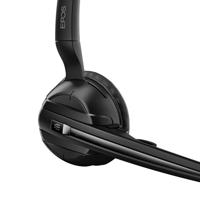 EPOS 1000998 On Ear headset Telefoon DECT Mono Zwart Noise Cancelling Microfoon uitschakelbaar (mute) - thumbnail
