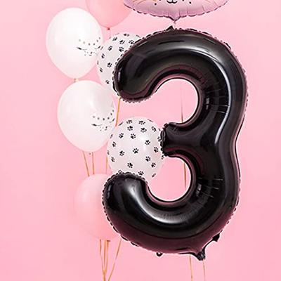Folieballon Cijfer 3 Zwart (86cm)