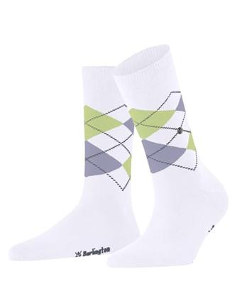 Burlington 2-paar dames sokken - Cadeau verpakking - Biologisch katoenen sokken met ruit print