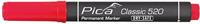 Pica Permanentmarker | rood | streepbreedte 1-4 mm | ronde punt | 10 stuks - 520/40 - 520/40 - thumbnail