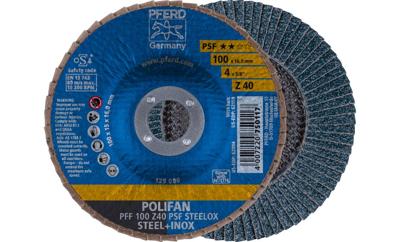 PFERD TOOLS 69300660 PFF 100 Z 40 PSF STEELOX/16,0 Lamellenschijf Diameter 100 mm Boordiameter 16 mm RVS, Staal 10 stuk(s) PFERD TOOLS 69300660 PFF 100 Z 40 PSF STEELOX/16,0 Lamellenschijf Diameter 100 mm Boordiameter 16 mm RVS, Staal 10 stuk(s)