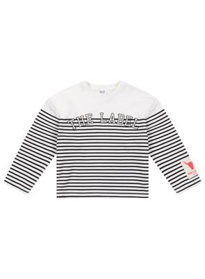 Kids Knitted Striped The Label Sweater Soft White