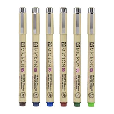 Sakura pigma micron 05 etui met 6 aardekleuren
