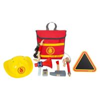 Small Foot brandweerman rugzak met houten brandweer attributen, 8dlg. - thumbnail
