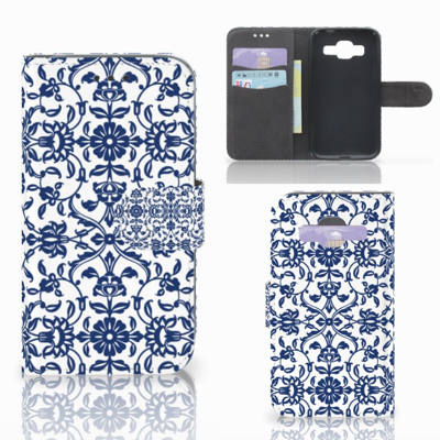 Samsung Galaxy Core Prime Hoesje Flower Blue Samsung Galaxy Core Prime Hoesje Flower Blue