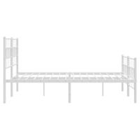 Bedframe met hoofd- en voeteneinde metaal wit 140x200 cm - thumbnail