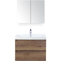 Maxx XL Badmeubelset 80 cm - Tabacco - Wastafel Just 1 Kraangat met Spiegelkast - thumbnail