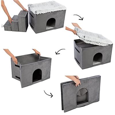 Trixie hondenmand huis harvey met trap grijs / wit 119x50x47 cm - thumbnail