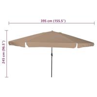 Tuinparasol Taupe en Zwart 395 x 395 x 245 cm - thumbnail