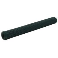 VidaXL Kippengaas 25x1,2 m staal met pvc coating groen - thumbnail