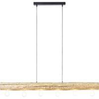 Brilliant Houten hanglamp Trabo 6-lichts hout met zwart 99433/35 - thumbnail