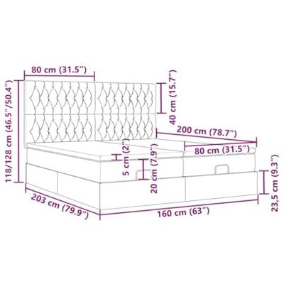 Ottoman bed met matrassen 160x200cm fluweel zwart