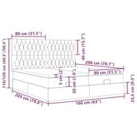 Ottoman bed met matrassen 160x200cm fluweel donkergrijs - thumbnail