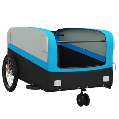 Fietstrailer 45 kg ijzer zwart en blauw Fietstrailer 45 kg ijzer zwart en blauw