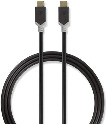 USB 3.1-kabel (Gen2) | Type-C male - Type-C male | 1,0 m | Antraciet USB 3.1-kabel (Gen2) | Type-C male - Type-C male | 1,0 m | Antraciet