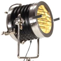 Vloerlamp driepoot 171 cm massief mangohout zwart - thumbnail