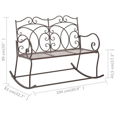 Tuinbank 104 cm ijzer antiekbruin