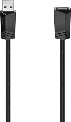 Hama USB-verlengkabel, USB 2.0, 480 Mbit/s, 3,00 m Kabel Zwart