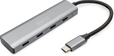 Digitus DA-70246 DA-70246 USB-hub 4 poorten USB-A USB 3.1 Gen1 5 GBit/s Met aluminium behuizing Donkergrijs