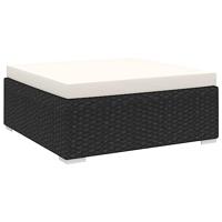 Voetensteun 1 st met kussen poly rattan zwart - thumbnail