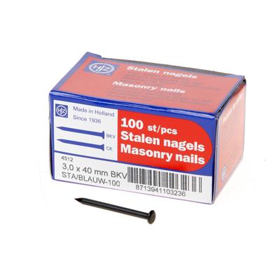 Hoenderdaal bombékop draadnagel [100x] - GEBLAUWD - STAAL - 3.0x40mm