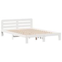 Bedframe zonder matras massief grenenhout wit 120x190 cm - thumbnail