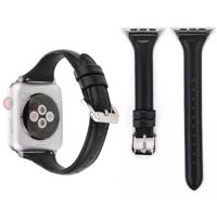 Eenvoudige manier lederen T Type horloge band voor Apple Watch serie 3 & 2 & 1 38mm(Black) - thumbnail