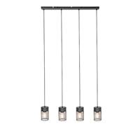 QAZQA Industriële hanglamp zwart 4-lichts - Jim - thumbnail