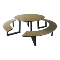 Picknicktafel Arezzo aluminium rond - thumbnail