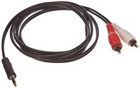 LogiLink CA1042 Jackplug / Cinch Audio Aansluitkabel [1x - 2x Cinch-stekker] 1.50 m Zwart (mat) - thumbnail