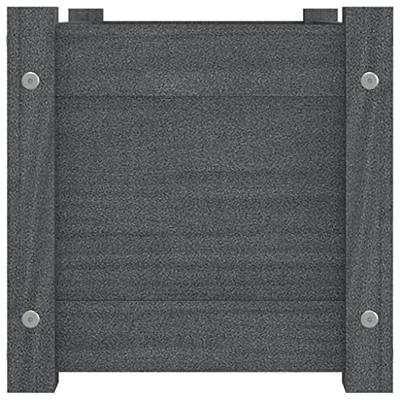 VidaXL Plantenbak 60x31x31 cm massief grenenhout grijs