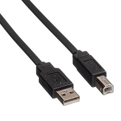 ROLINE USB 2.0 notebook platte kabel, type A-B, zwart, 0,8 m