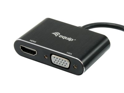 Equip 133386 usb to hdmi/vga adapter, usb 3.2 gen 1 type-a, hdmi output, 1920 x 1080 pixels