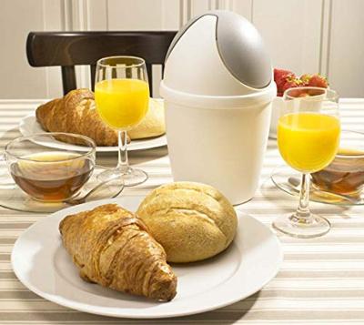 Sunware Tafelafvalemmer met Swingdeksel 1.5L Wit/Zilver Sunware Tafelafvalemmer met Swingdeksel 1.5L Wit/Zilver