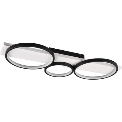 Mat Zwarte LED Plafondlamp 33W - Warm Wit 3000K - Dimbaar - Metaal