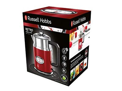 Russell Hobbs Retro Ribbon waterkoker 1,7 l Rood, Zilver 2400 W Russell Hobbs Retro Ribbon waterkoker 1,7 l Rood, Zilver 2400 W