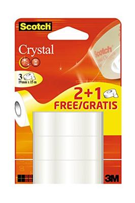 Scotch Crystal tape, 19 mm x 15 m,2 rollen + 1 gratis Scotch Crystal tape, 19 mm x 15 m,2 rollen + 1 gratis